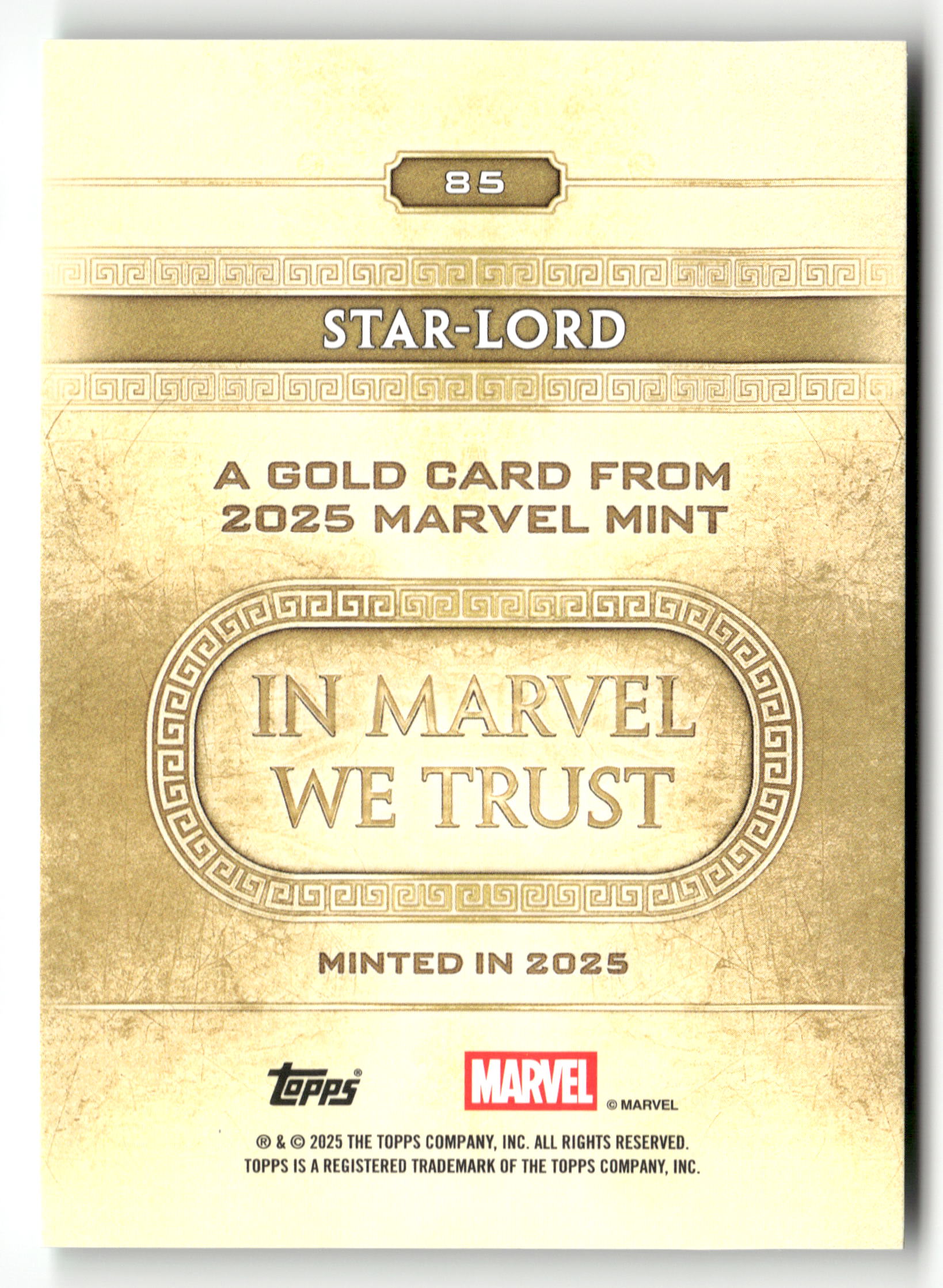 2025 Topps Mint Marvel #85 Star-Lord Green Mint