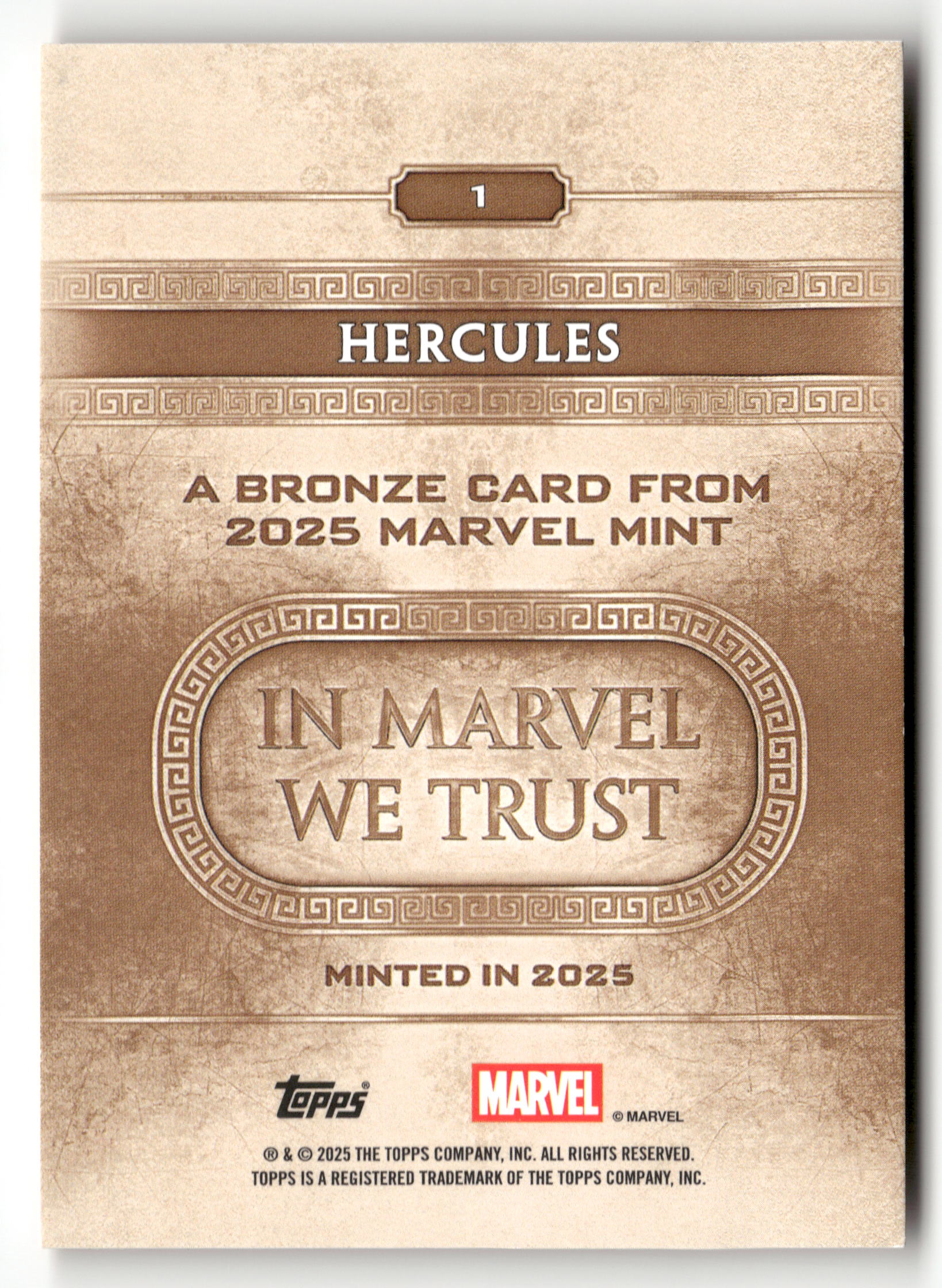 2025 Topps Mint Marvel #1 Hercules Orange /25