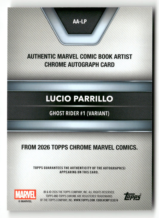 2026 Topps Chrome Marvel #AA-LP Lucio Parrillo Ghost Rider #1 Variant