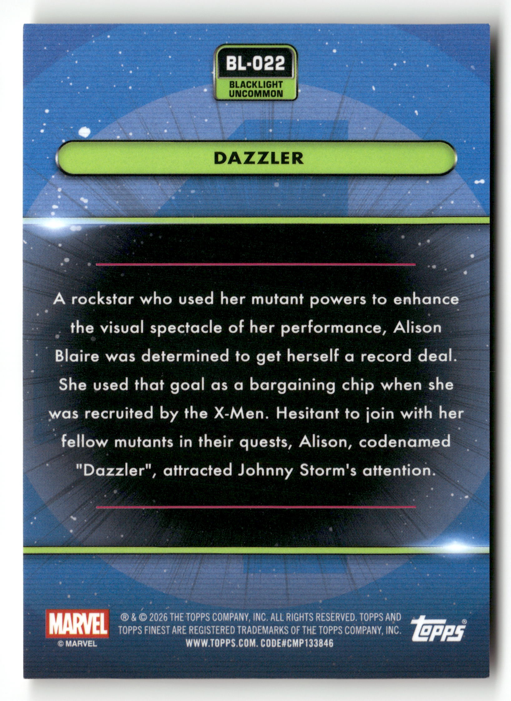 2026 Finest Fantastic Four #057 Dazzler /25 Orange Refractor