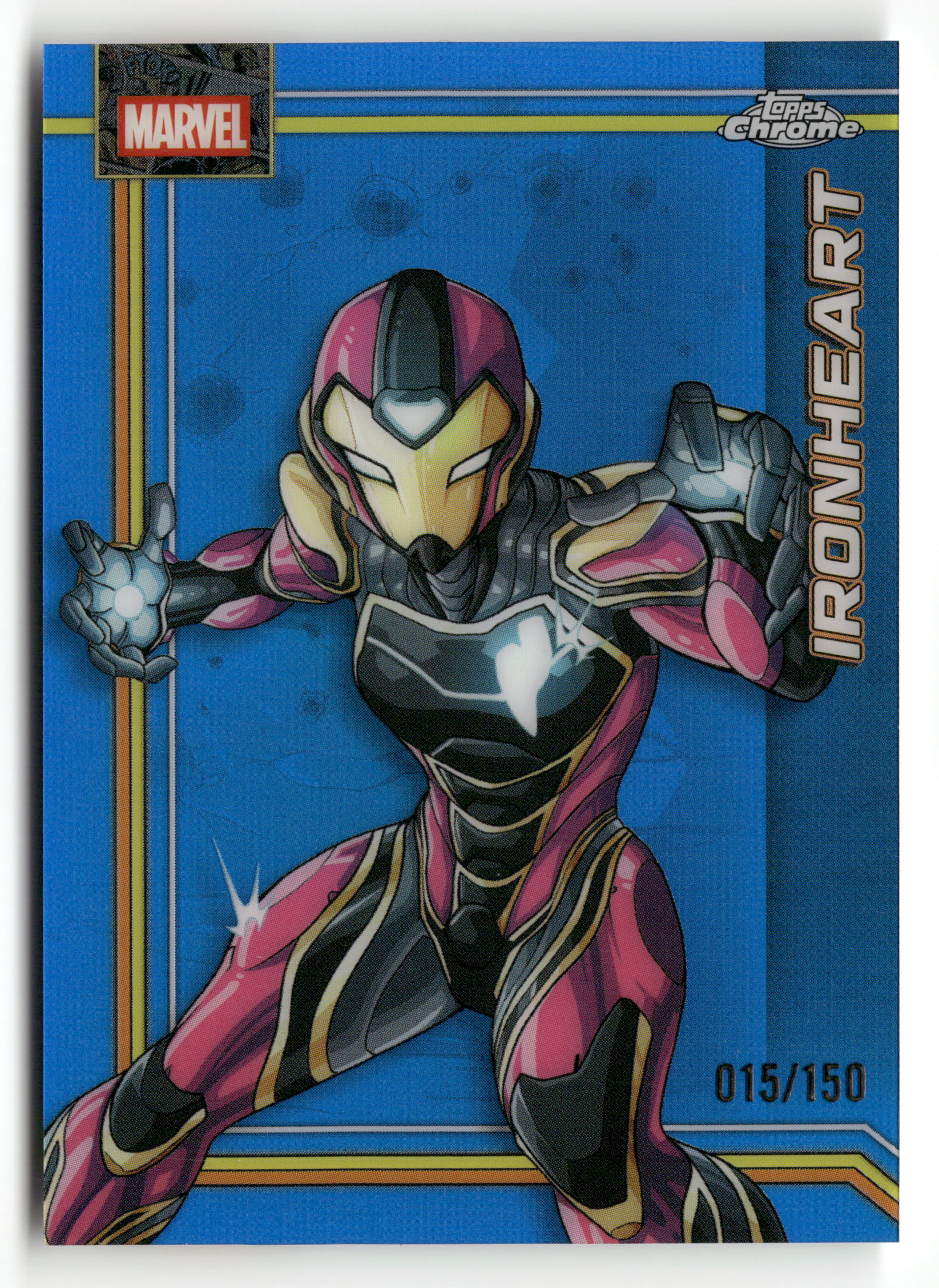 2026 Topps Chrome Marvel Comics #58 Ironheart Blue Refractor