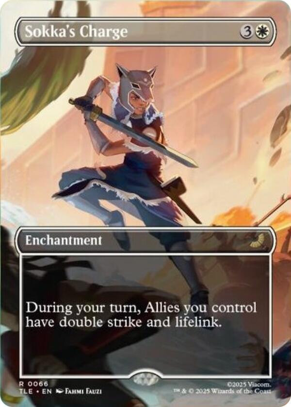 MTG Avatar: The Last Airbender: Eternal-Legal 66 Sokka's Charge (Borderless) R NM Foil
