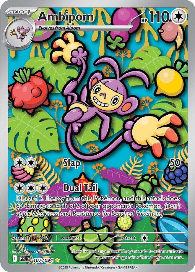 2025 Pokemon ME02: Phantasmal Flames Ambipom - 107/094 Illustration Rare