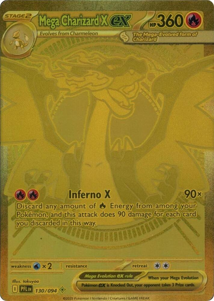 2025 Pokemon ME02: Phantasmal Flames Mega Charizard X ex - 130/094 Hyper Rare