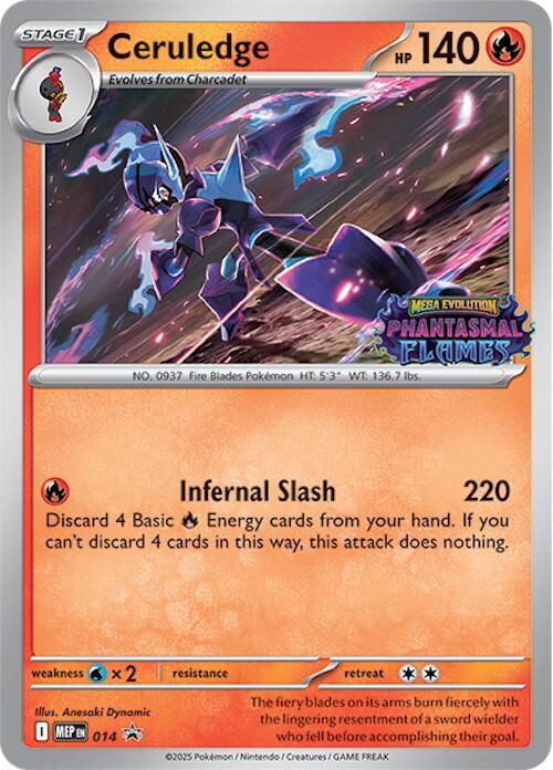 2025 Pokemon ME: Mega Evolution Promo 014 Ceruledge (Prerelease) Promo
