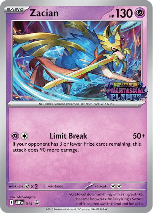 2025 Pokemon ME: Mega Evolution Promo 015 Zacian (Prerelease) Promo