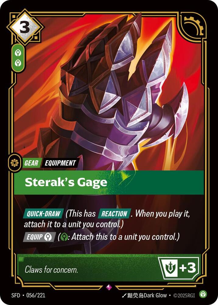 Riftbound TCG Spiritforged #056/221 Sterak's Gage Rare Foil