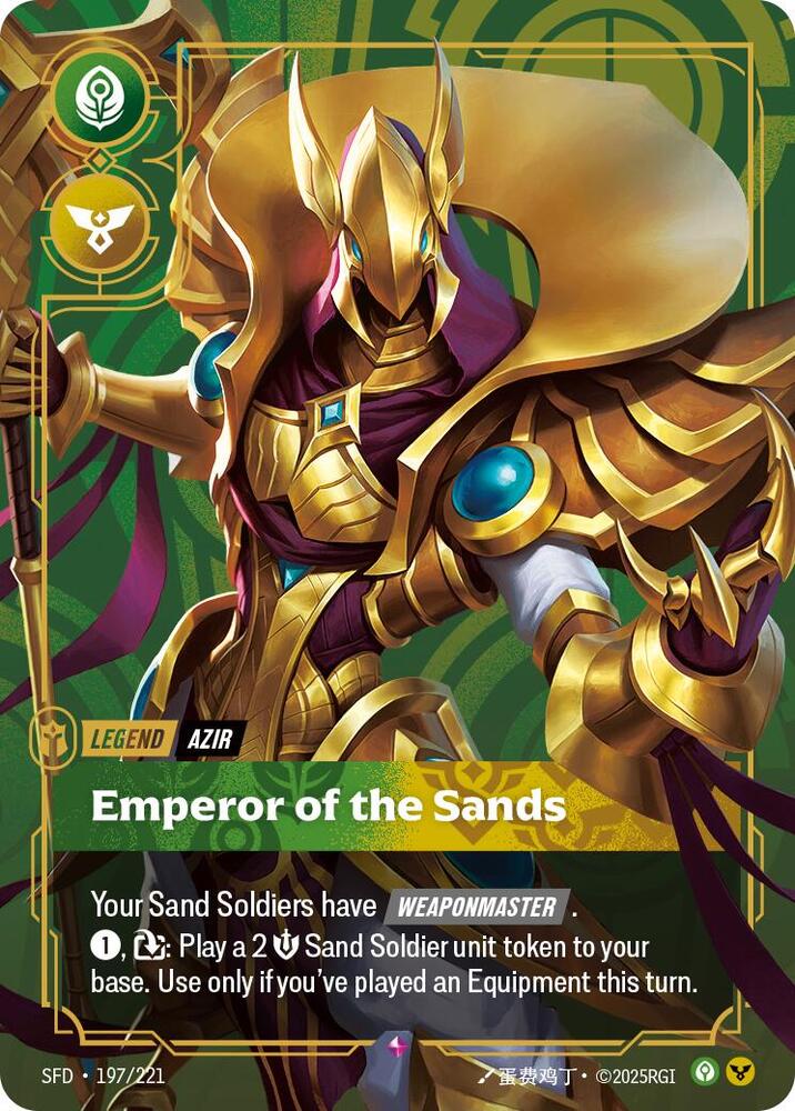 Riftbound TCG Spiritforged #197/221 Azir - Emperor of the Sands Rare Foil