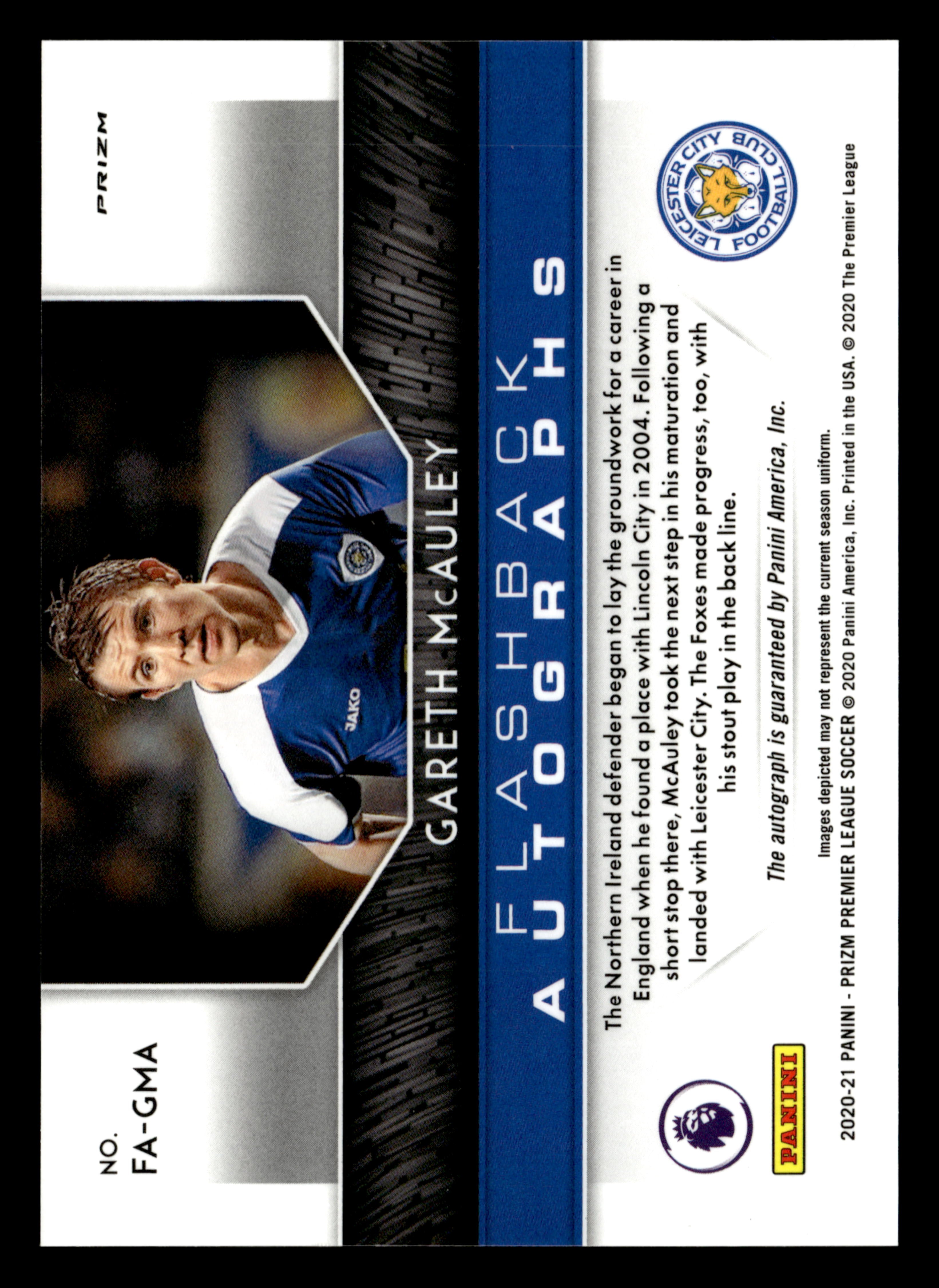 2020-21 Panini Prizm Premier League #FA-GMA Gareth McAuley Auto Gold Wave