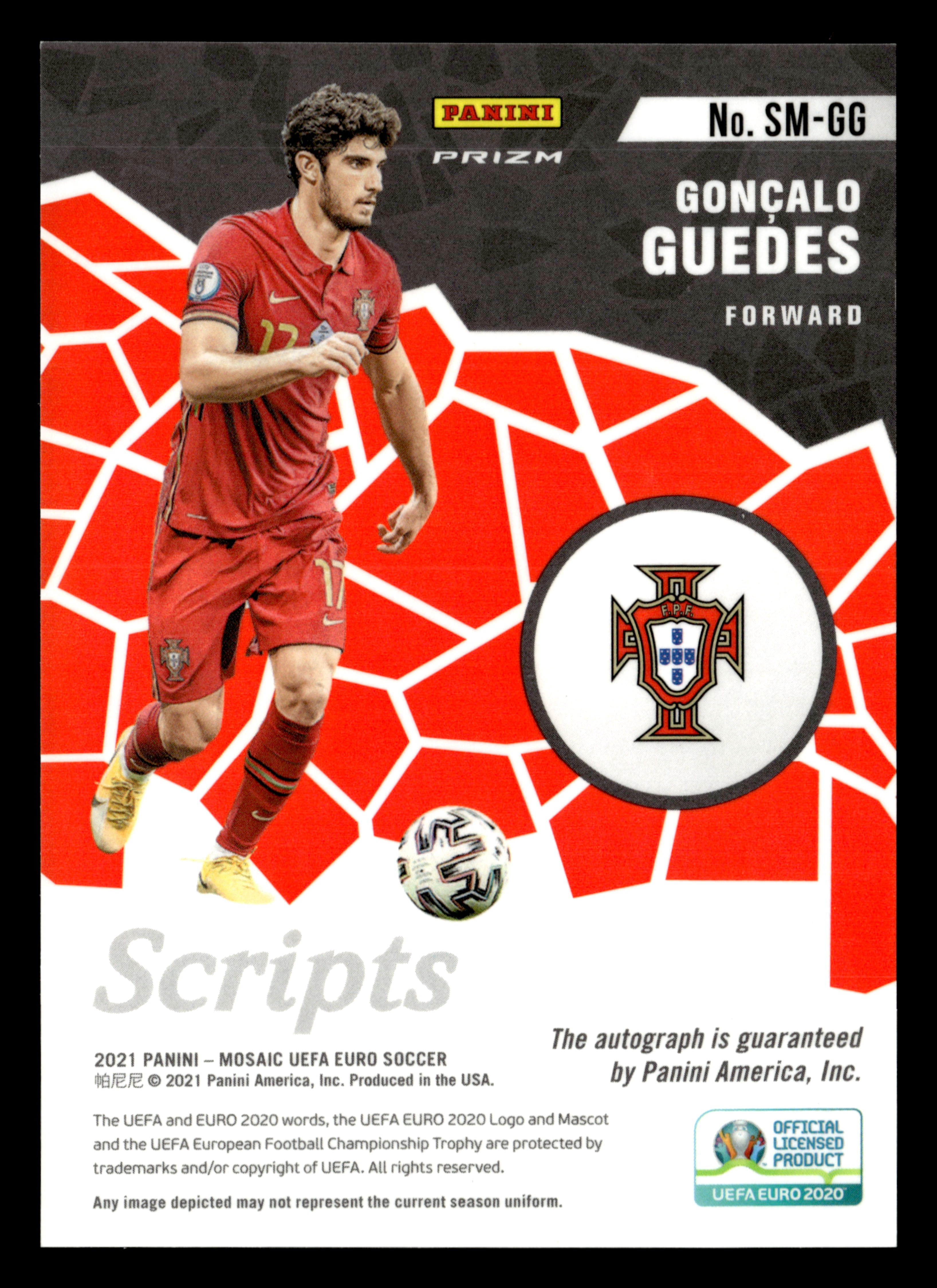 2021 Panini Mosaic UEFA EURO 2020 #SM-GG Goncalo Guedes Scripts Mosaic