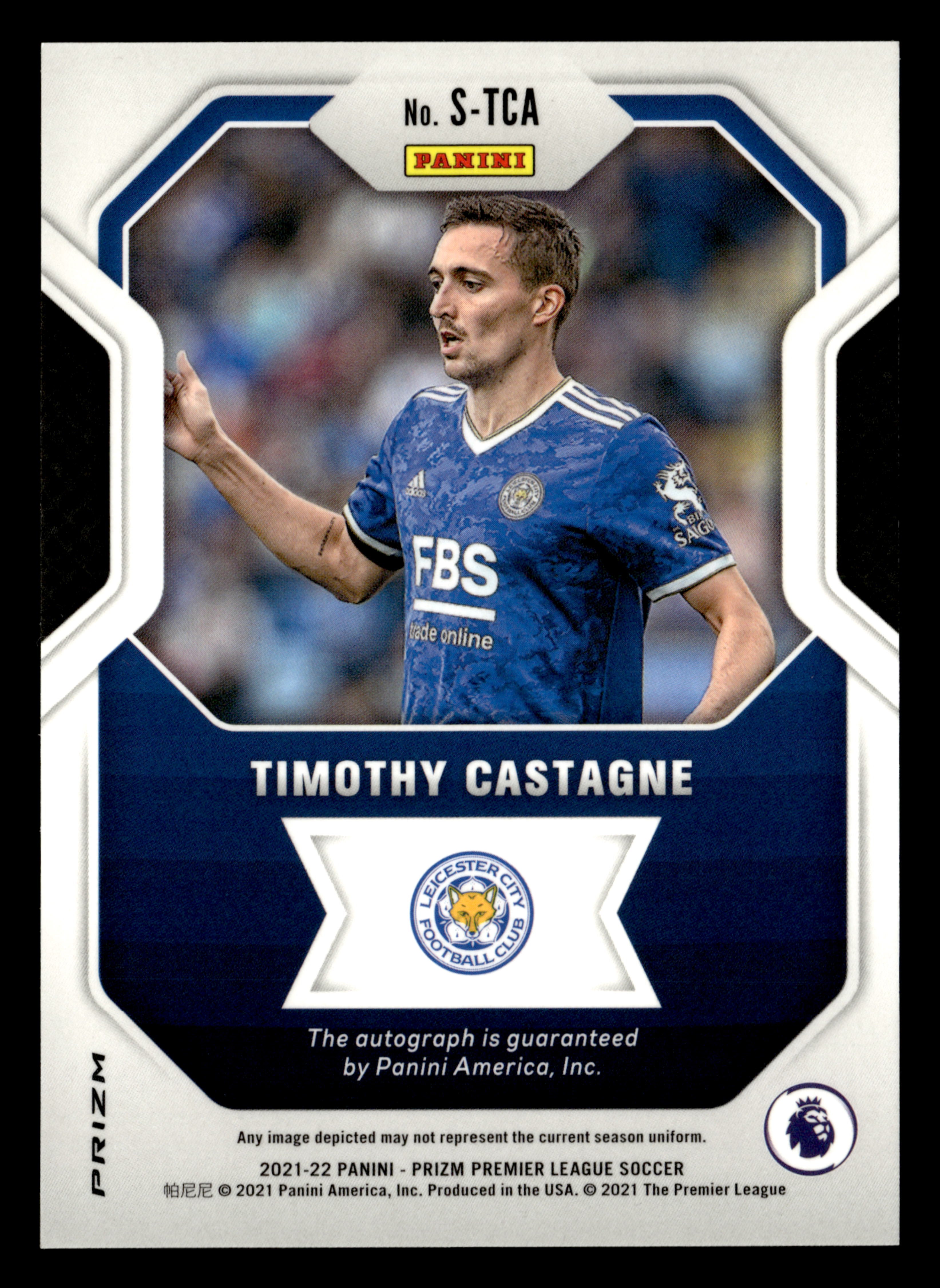 2021-22 Panini Prizm Premier League #S-TCA Timothy Castagne Signatures