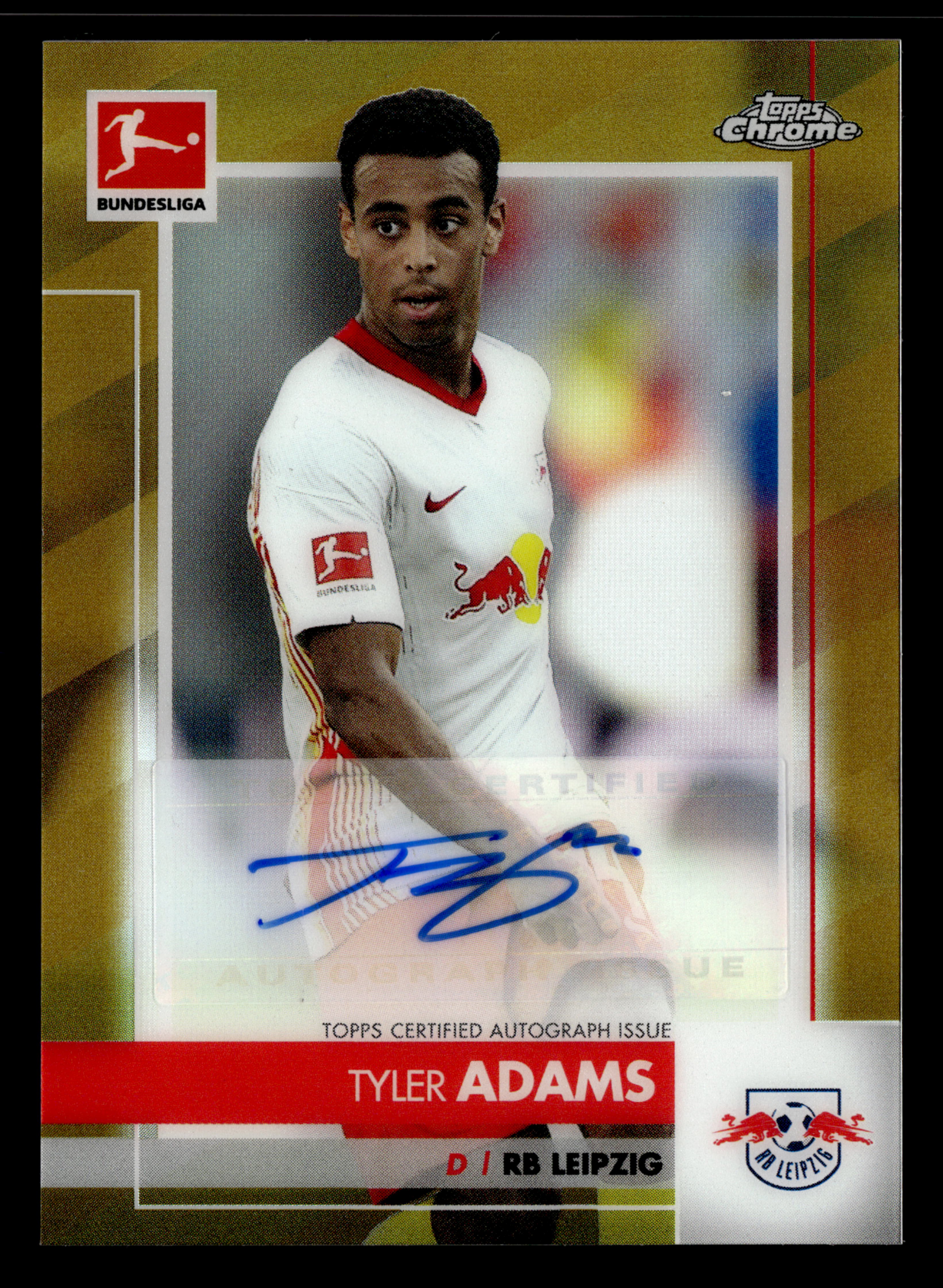2020-21 Topps Chrome Bundesliga #BCA-TAD Tyler Adams Chrome Autographs Gold #/60