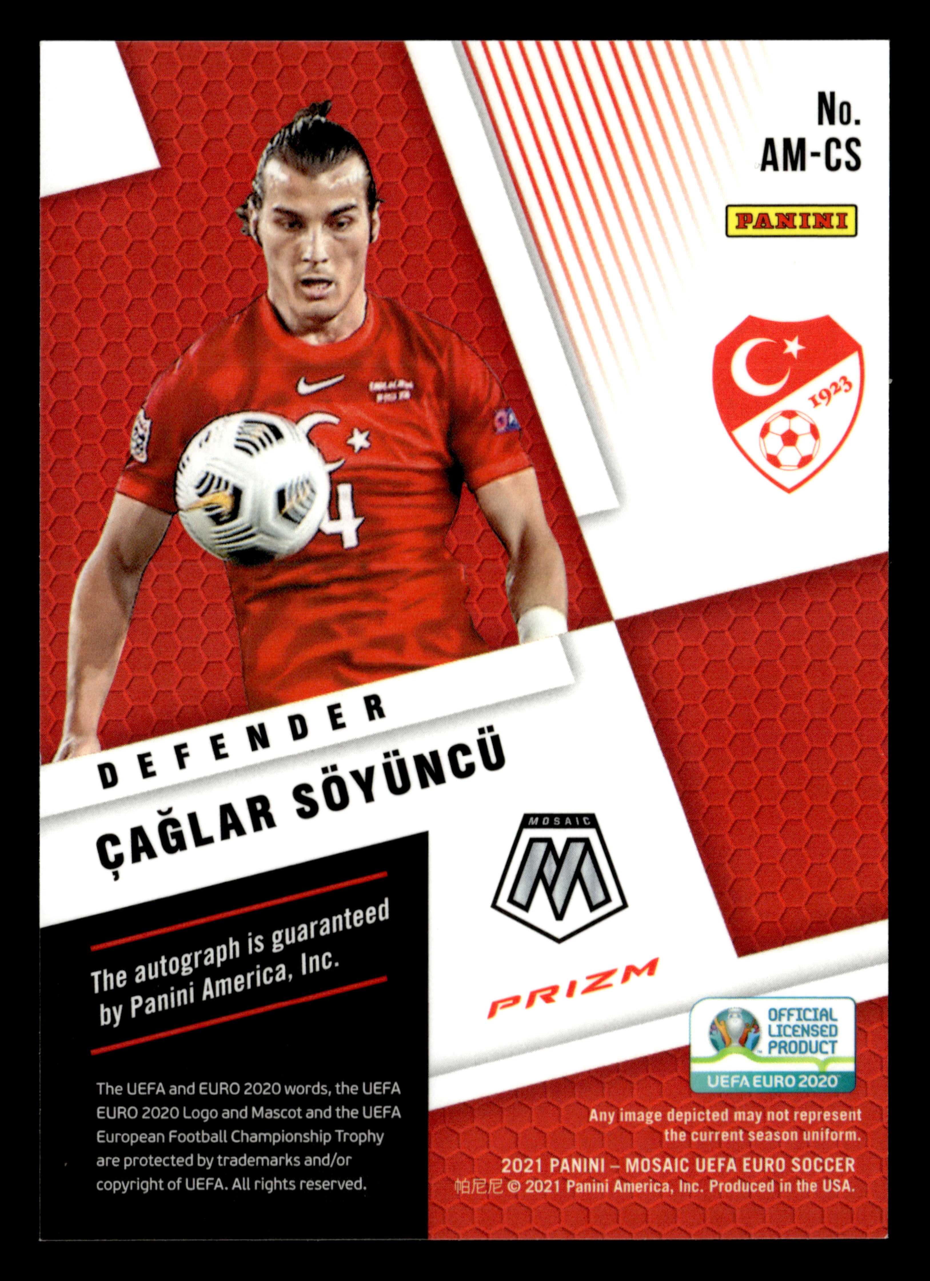 2021 Panini Mosaic UEFA EURO 2020 #AM-CS Caglar Soyuncu Autographs Mosaic