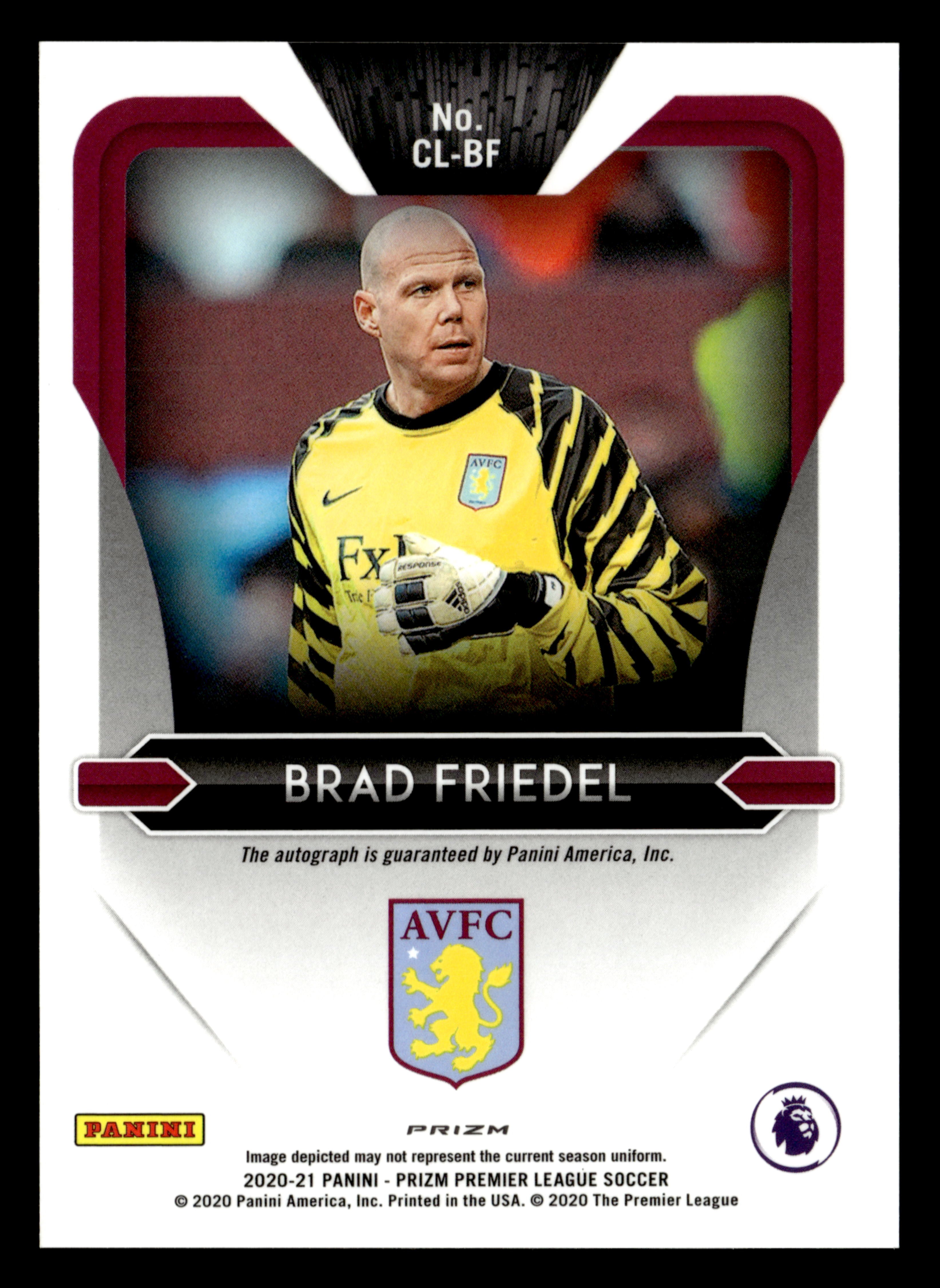 2020-21 Panini Prizm Premier League #CL-BF Brad Friedel Club Legends Signatures