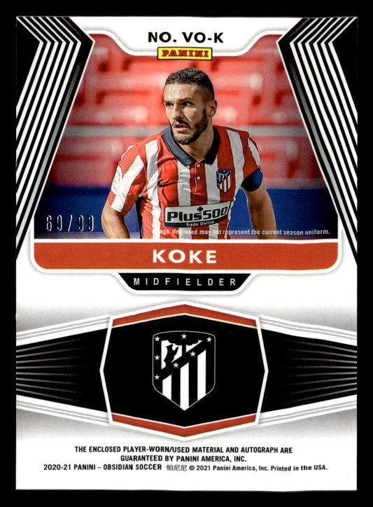 2020-21 Panini Obsidian #VO-K Koke Volcanic Material Signatures #/99