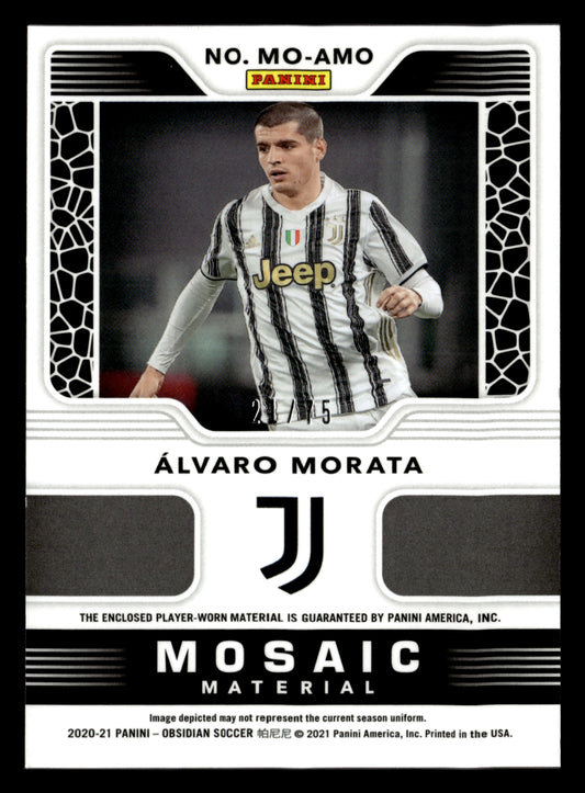 2020-21 Panini Obsidian #MO-AMO Alvaro Morata Mosaic Material Relics Purple #/75