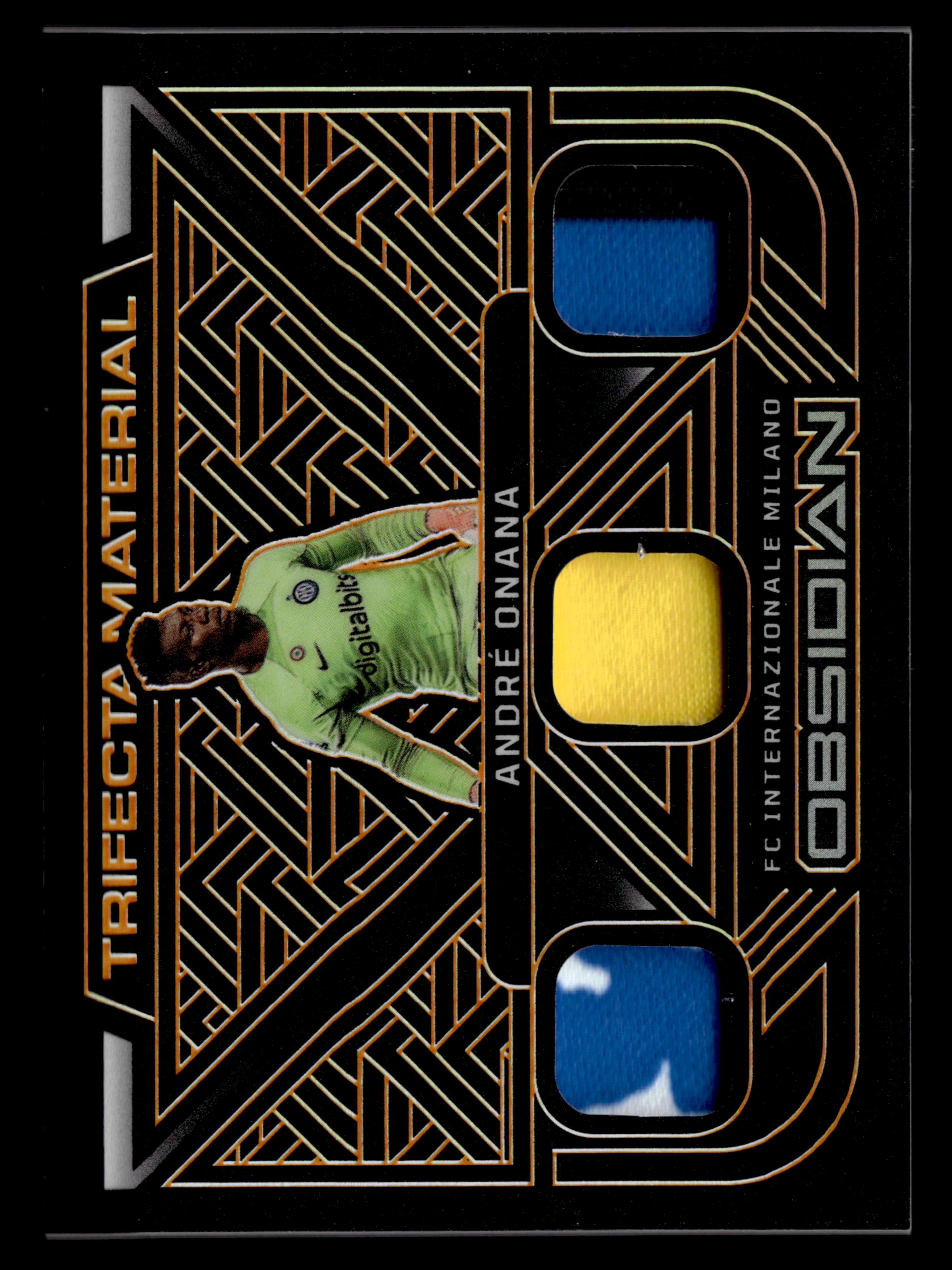 2022-23 Panini Obsidian #TM-AO Andre Onana Trifecta Material Orange #/75