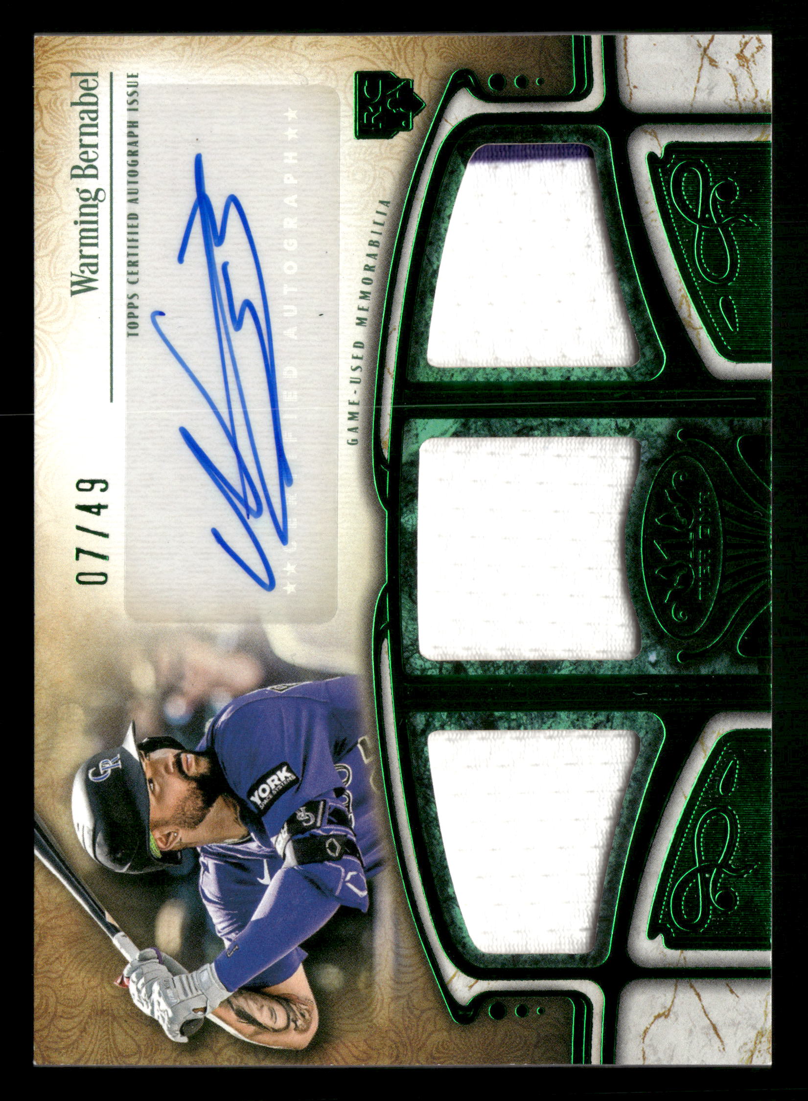 2026 Tier One #AT1R-WB Warming Bernabel Autographed Tier One Relics Green #/49