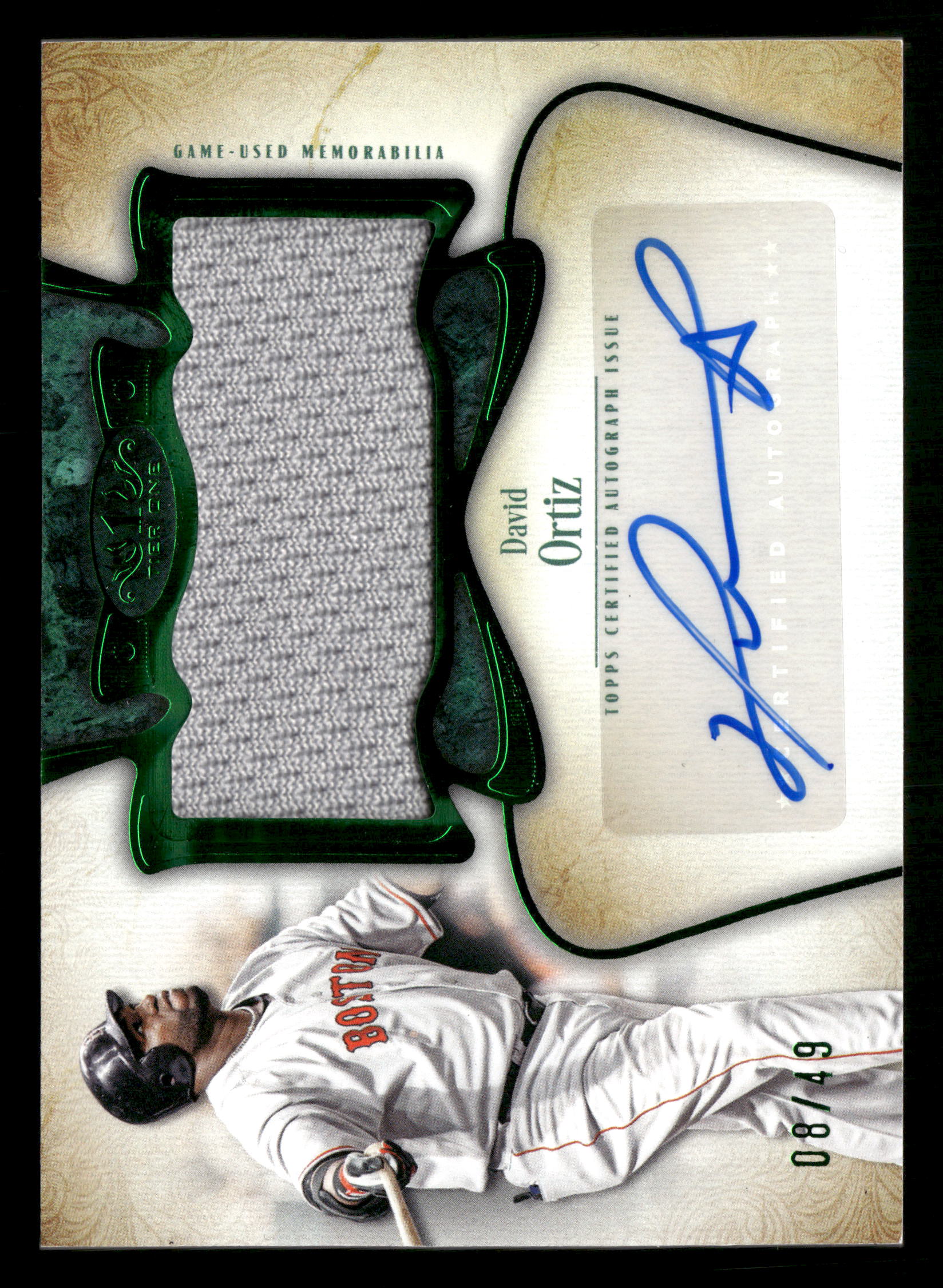 2026 Topps Tier One #AT1JR-DO David Ortiz Jumbo Relics Auto Green #/49