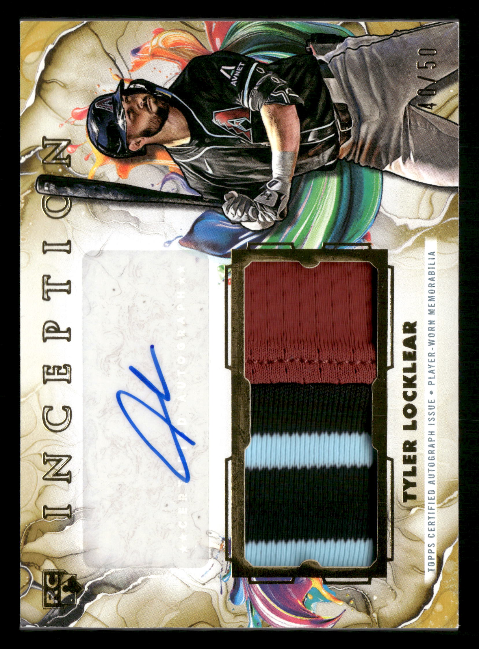 2025 Topps Inception #IAPC-TL Tyler Locklear Autographed Patches Gold #/50