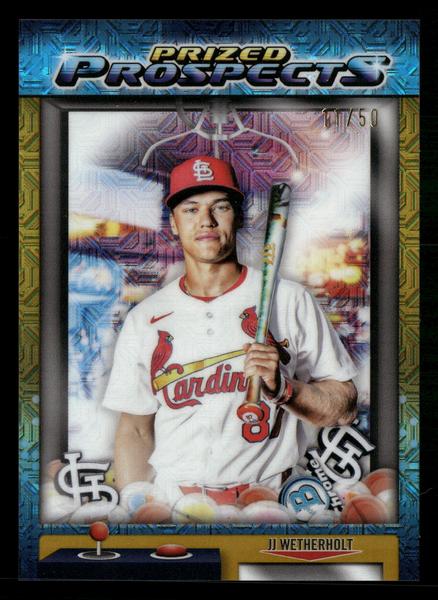 2025 Bowman Draft #PP-18 JJ Wetherholt Prized Prospects Gold Mojo Refractor #/50