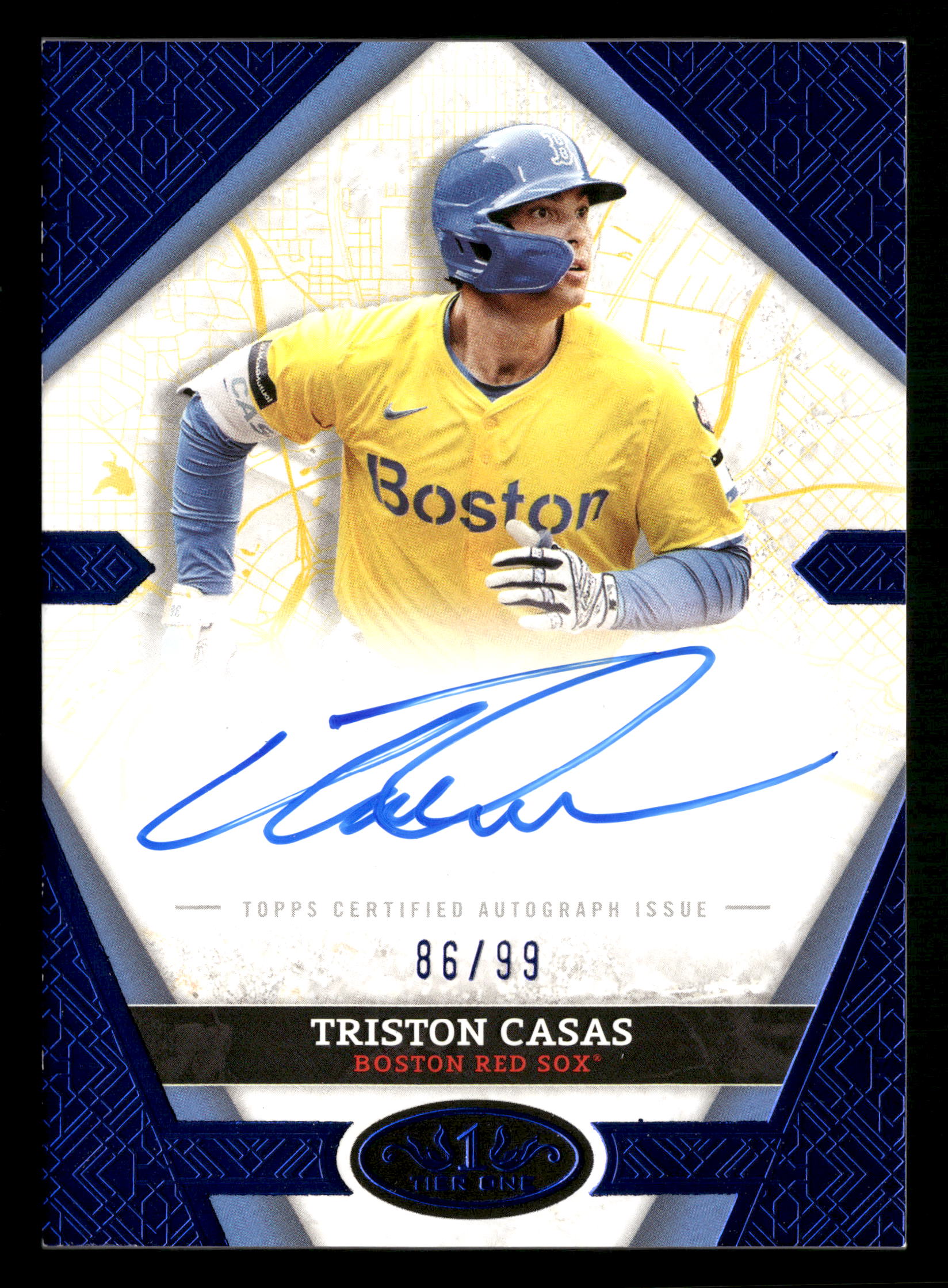 2025 Topps Tier One #CCS-TC Triston Casas City Connect Signatures Blue Foil #/99