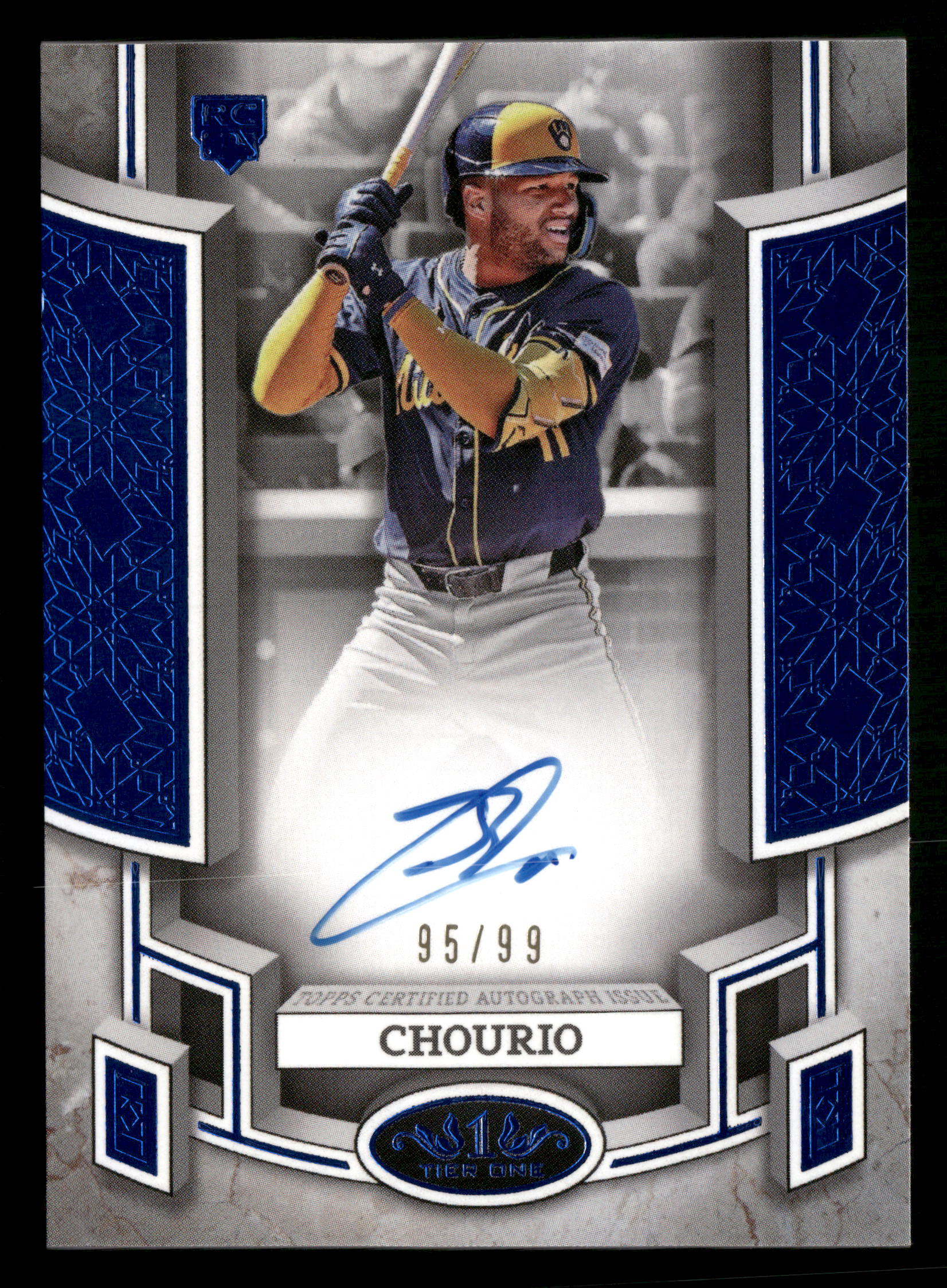 2024 Topps Tier One #BOA-JCH Jackson Chourio Break Out Autographs Blue Foil #/99