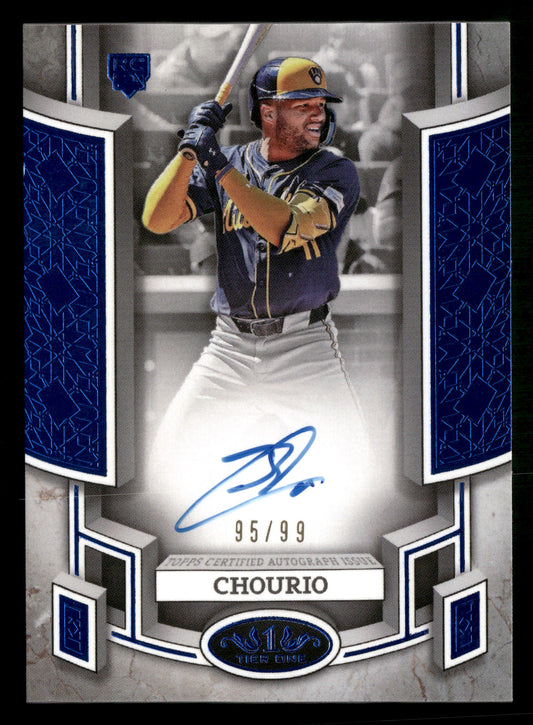 2024 Topps Tier One #BOA-JCH Jackson Chourio Break Out Autographs Blue Foil #/99
