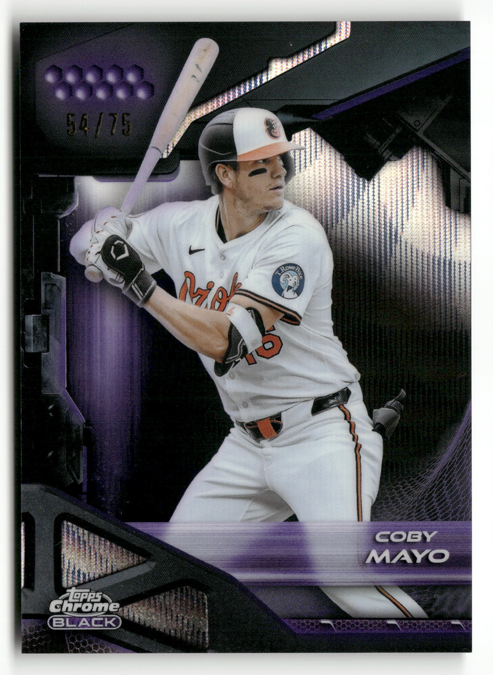 2026 Topps Chrome Black #135 Coby Mayo Purple Wave Refractors #/75