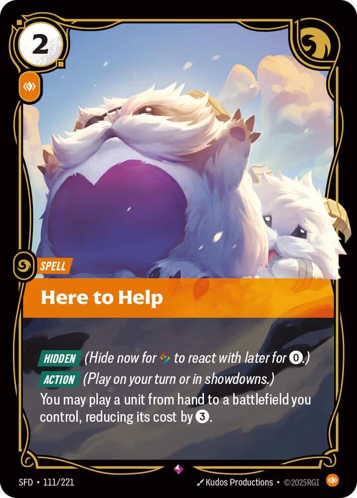 Riftbound TCG Spiritforged #111/221 Here to Help Rare Foil