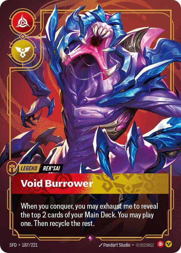 Riftbound TCG Spiritforged #187/221 Rek'sai - Void Burrower Rare Foil
