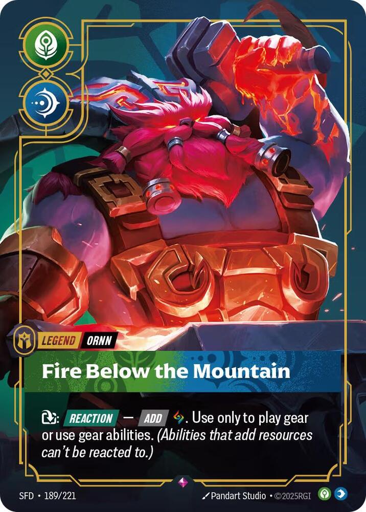 Riftbound TCG Spiritforged #189/221 Ornn - Fire Below the Mountain Rare Foil