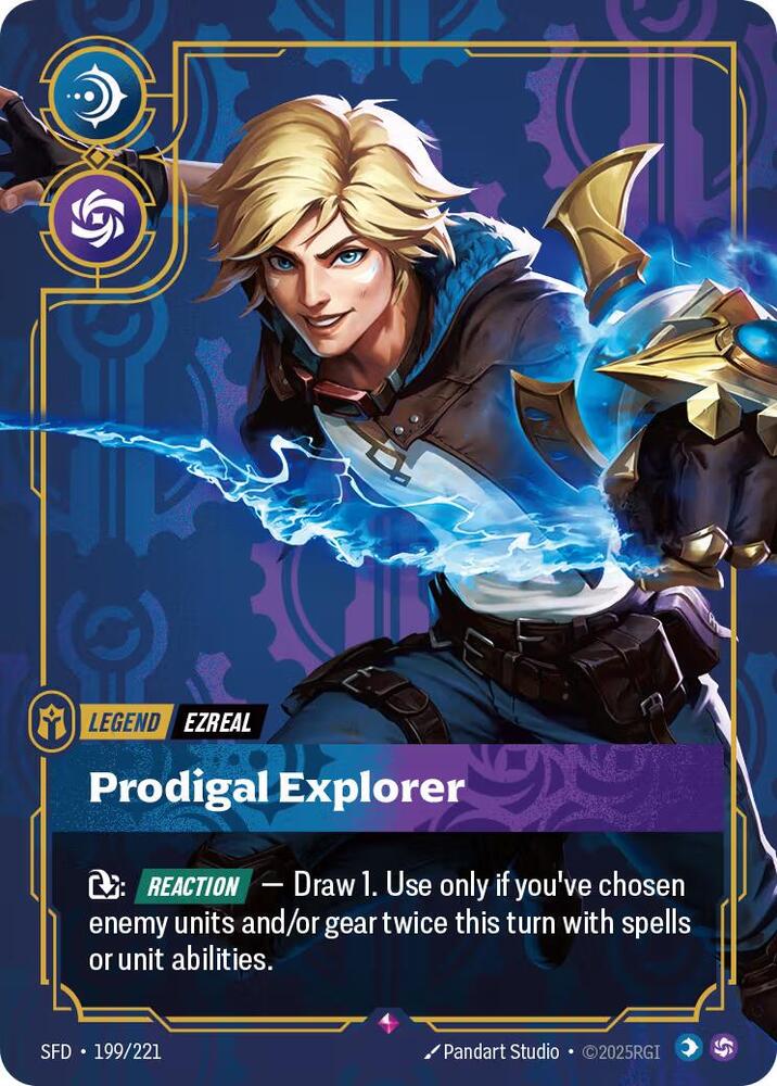 Riftbound TCG Spiritforged #199/221 Ezreal - Prodigal Explorer Rare Foil