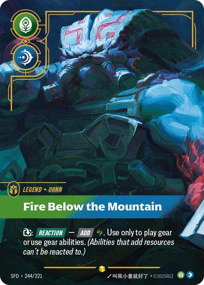 Riftbound TCG Spiritforged 244/221 Ornn - Fire Below the Mountain (Overnumbered)