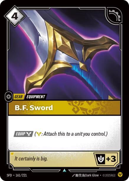 Riftbound TCG Spiritforged #161/221 B.F. Sword Uncommon Normal