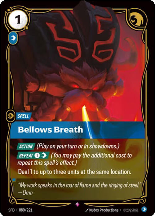 Riftbound TCG Spiritforged #080/221 Bellows Breath Rare Foil