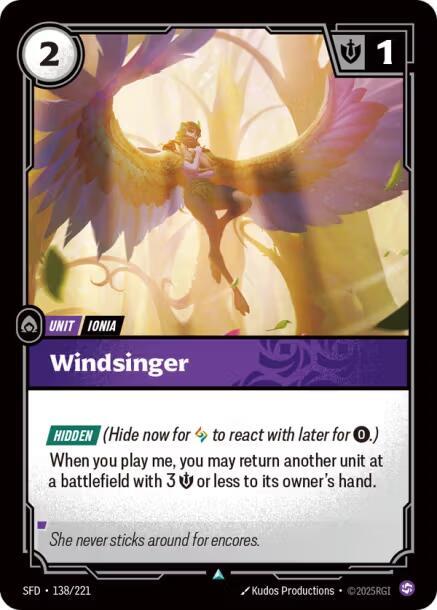 Riftbound TCG Spiritforged #138/221 Windsinger Uncommon Foil