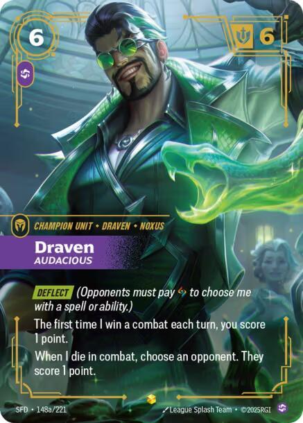 Riftbound TCG Spiritforged #148a/221 Draven - Audacious (Alternate Art) Showcase