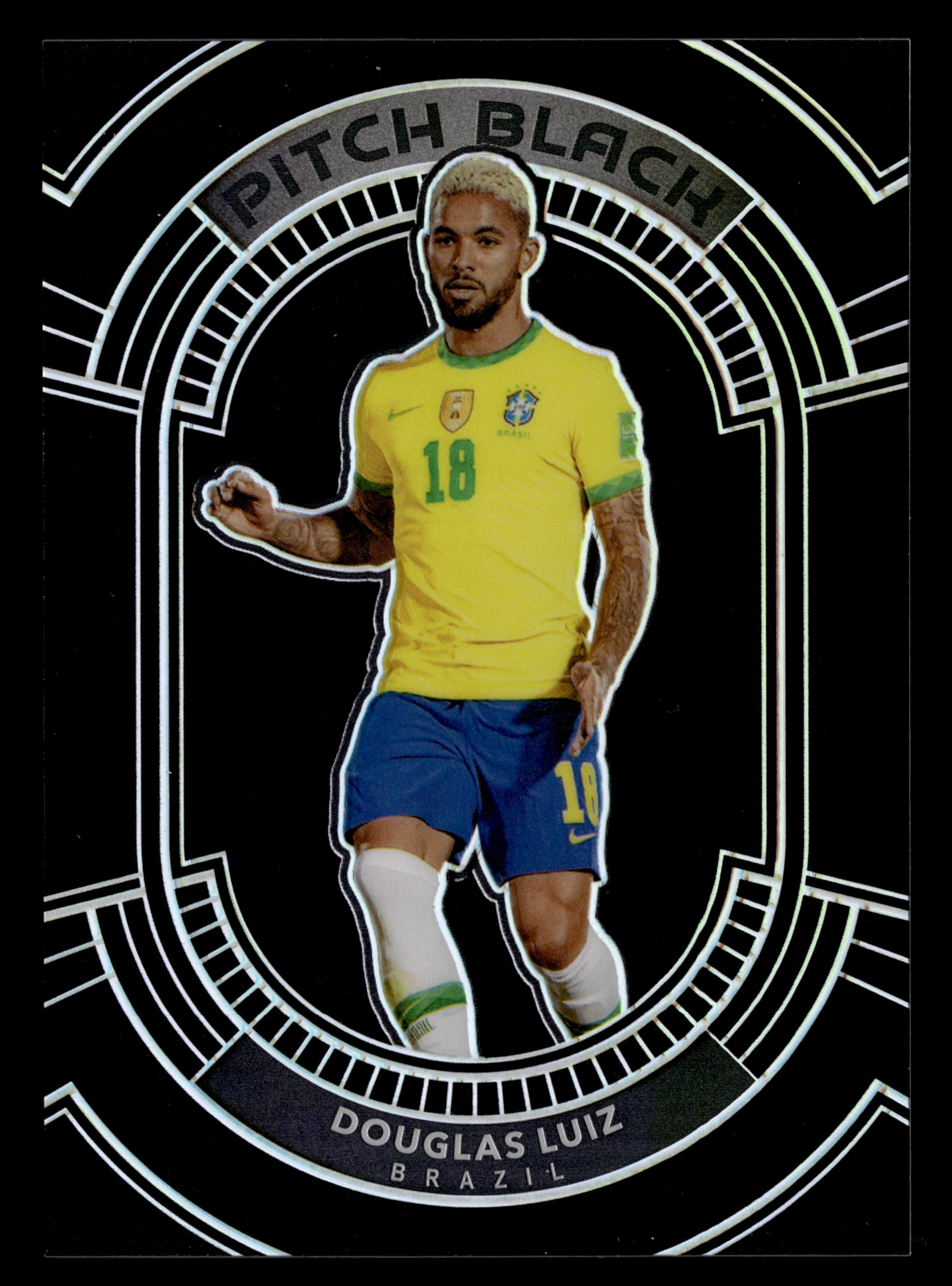 2020-21 Panini Obsidian #26 Douglas Luiz Pitch Black #/99