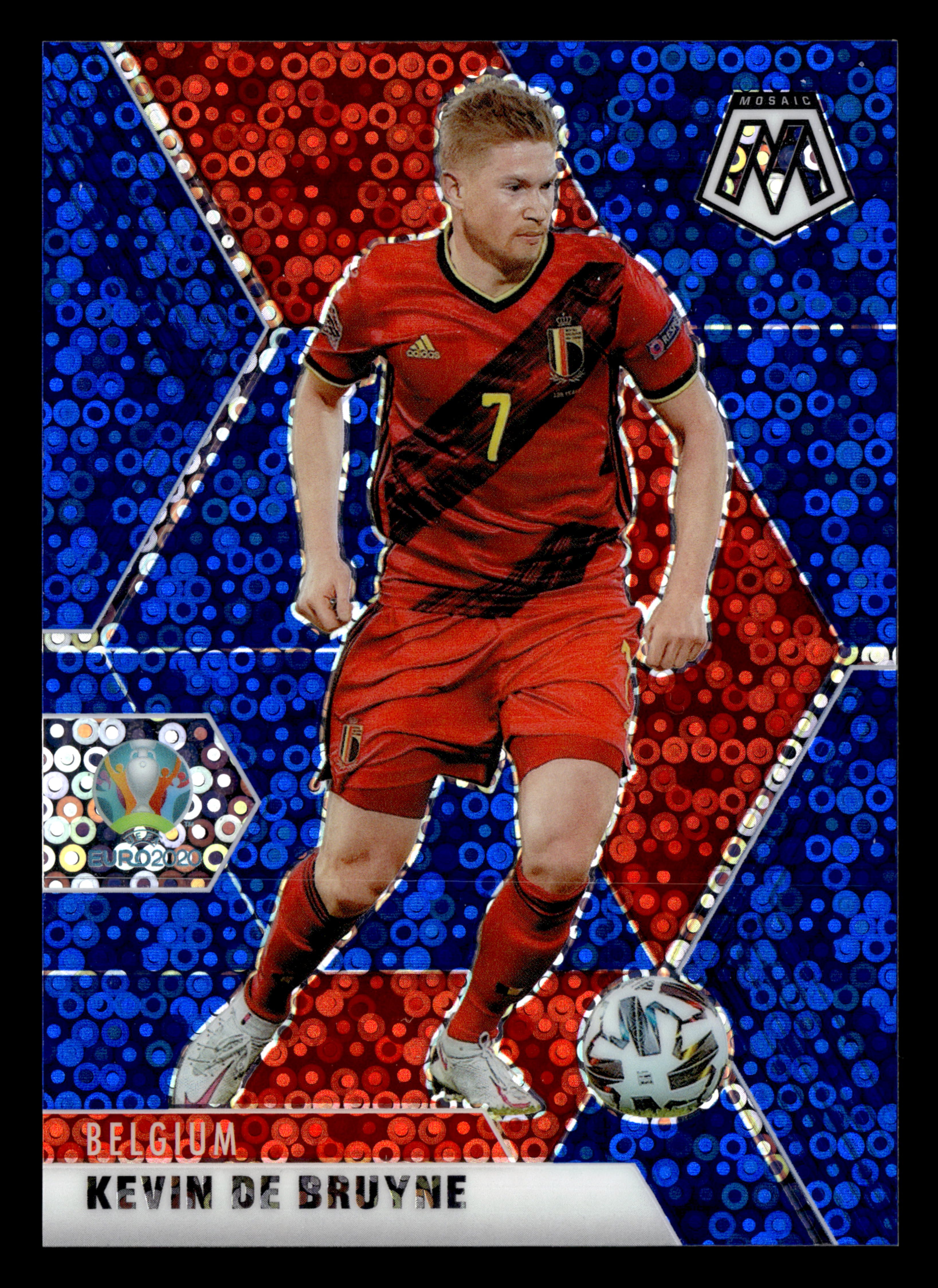 2021 Panini Mosaic UEFA EURO 2020 #16 Kevin De Bruyne Blue Circles #/99