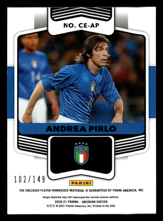 2020-21 Panini Obsidian #CE-AP Andrea Pirlo Cutting Edge Relics #/149