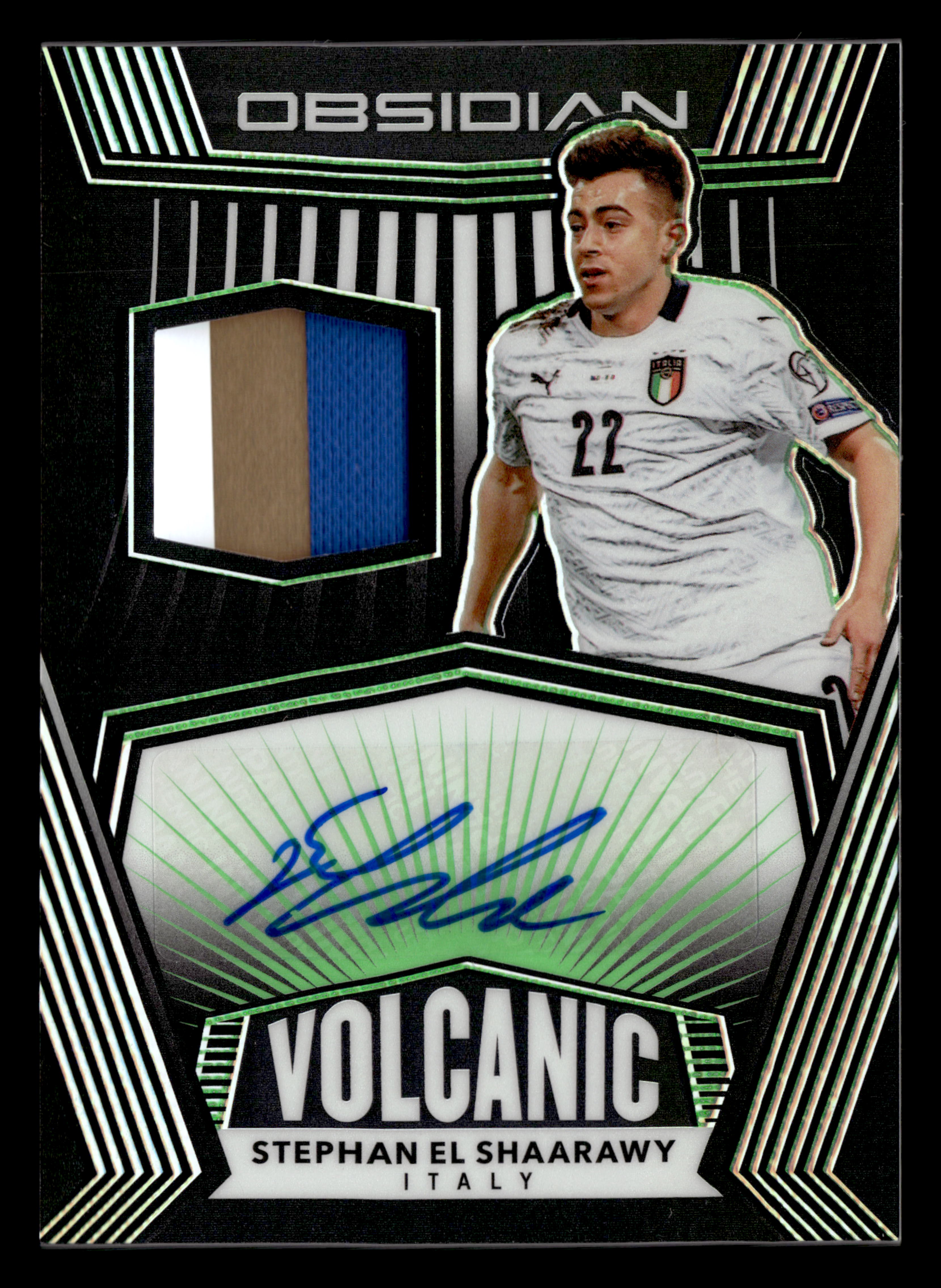 2020-21 Panini Obsidian #VO-SES Stephan El Shaarawy Vol Material Sig Green #/25