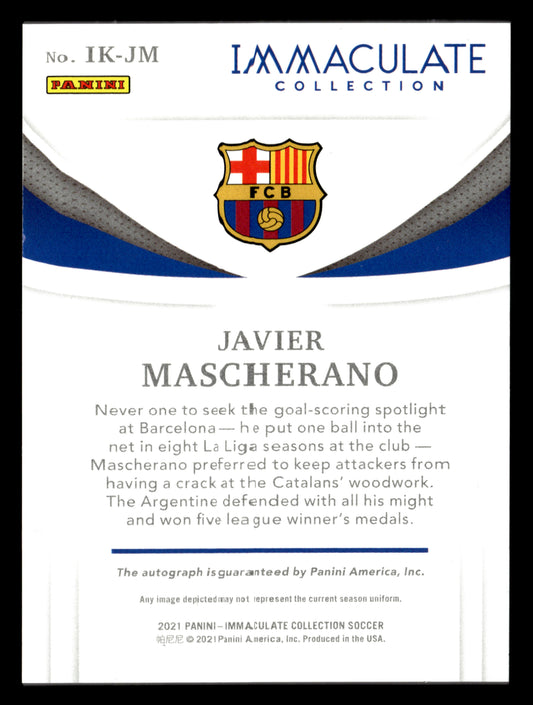 2021 Panini Immaculate Collection #IK-JM Javier Mascherano Ink #/99