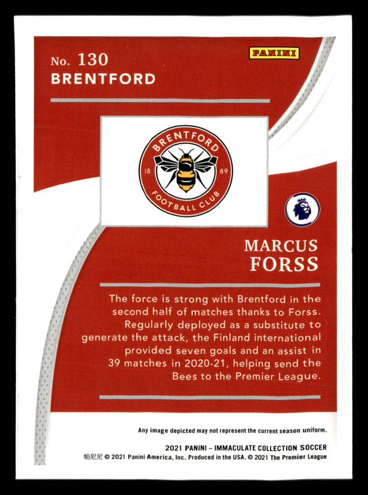 2021 Panini Immaculate Collection #130 Marcus Forss #/80