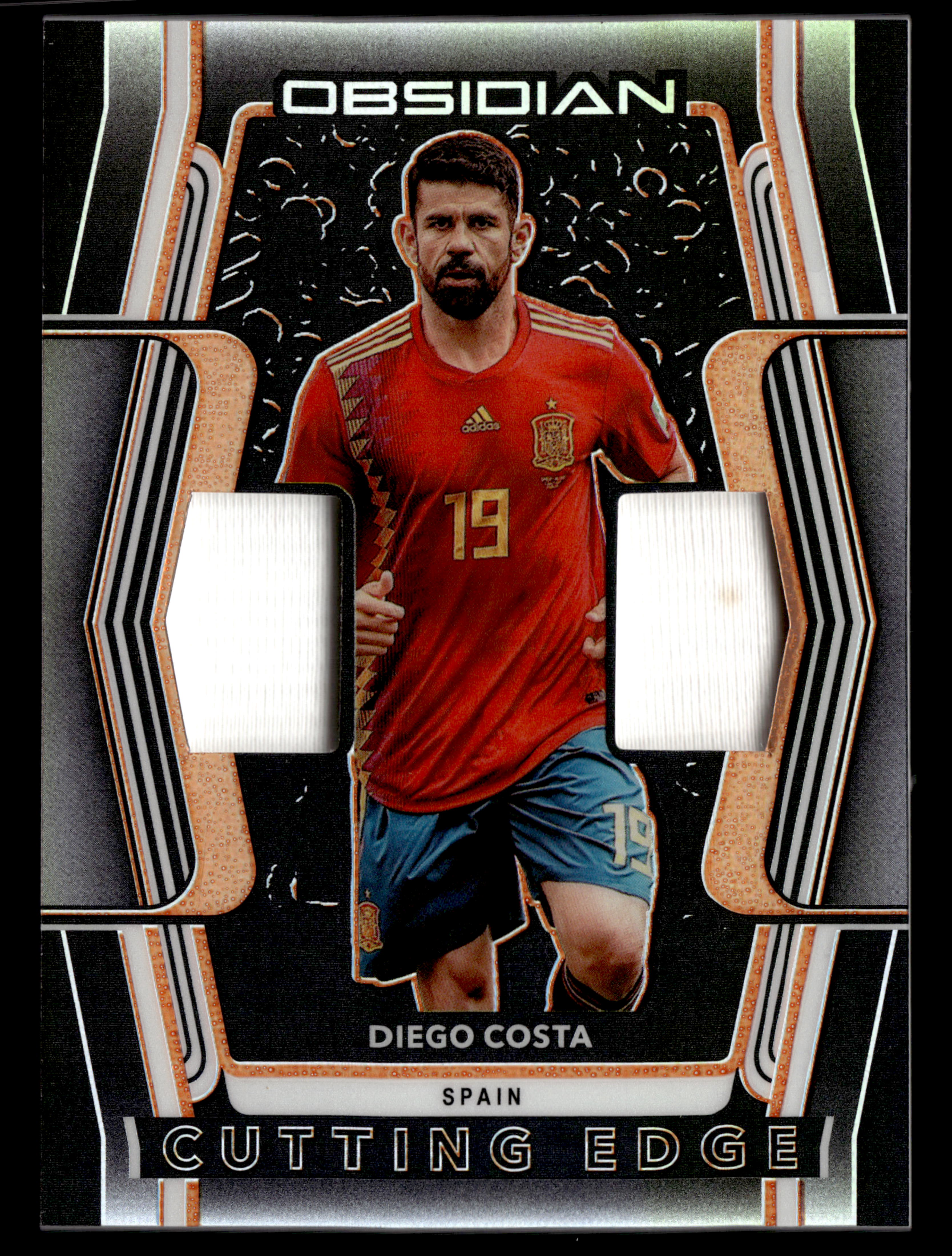 2020-21 Panini Obsidian #CE-DC Diego Costa Cutting Edge Relics Orange #/50