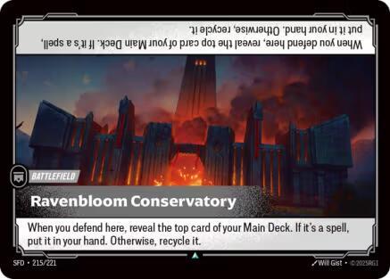 Riftbound TCG Spiritforged #215/221 Ravenbloom Conservatory Uncommon Normal