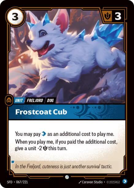 Riftbound TCG Spiritforged #067/221 Frostcoat Pup Common Foil