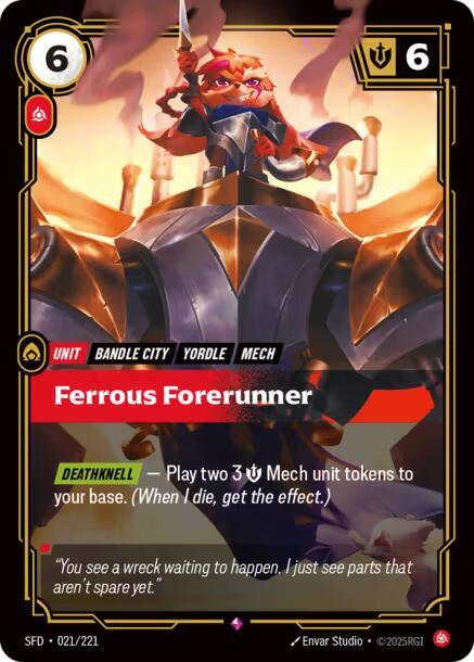 Riftbound TCG Spiritforged #021/221 Ferrous Forerunner Rare Foil
