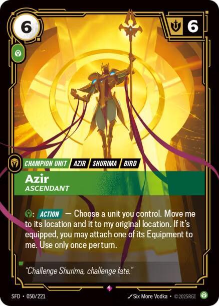 Riftbound TCG Spiritforged #050/221 Azir - Ascendant Rare Foil