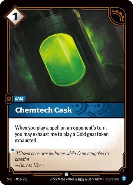 Riftbound TCG Spiritforged #063/221 Chemtech Cask Common Normal
